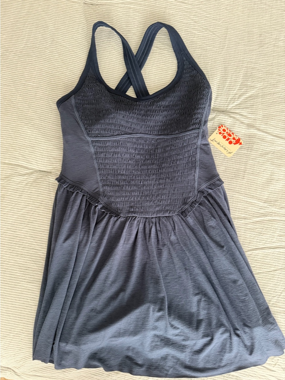 Free People Navy Smockin Hot Dress